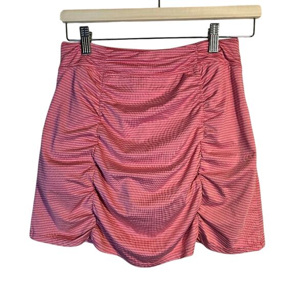Soybu Pants - SOYBU XS Feminine Pink Striped Ruched Skort [0352]